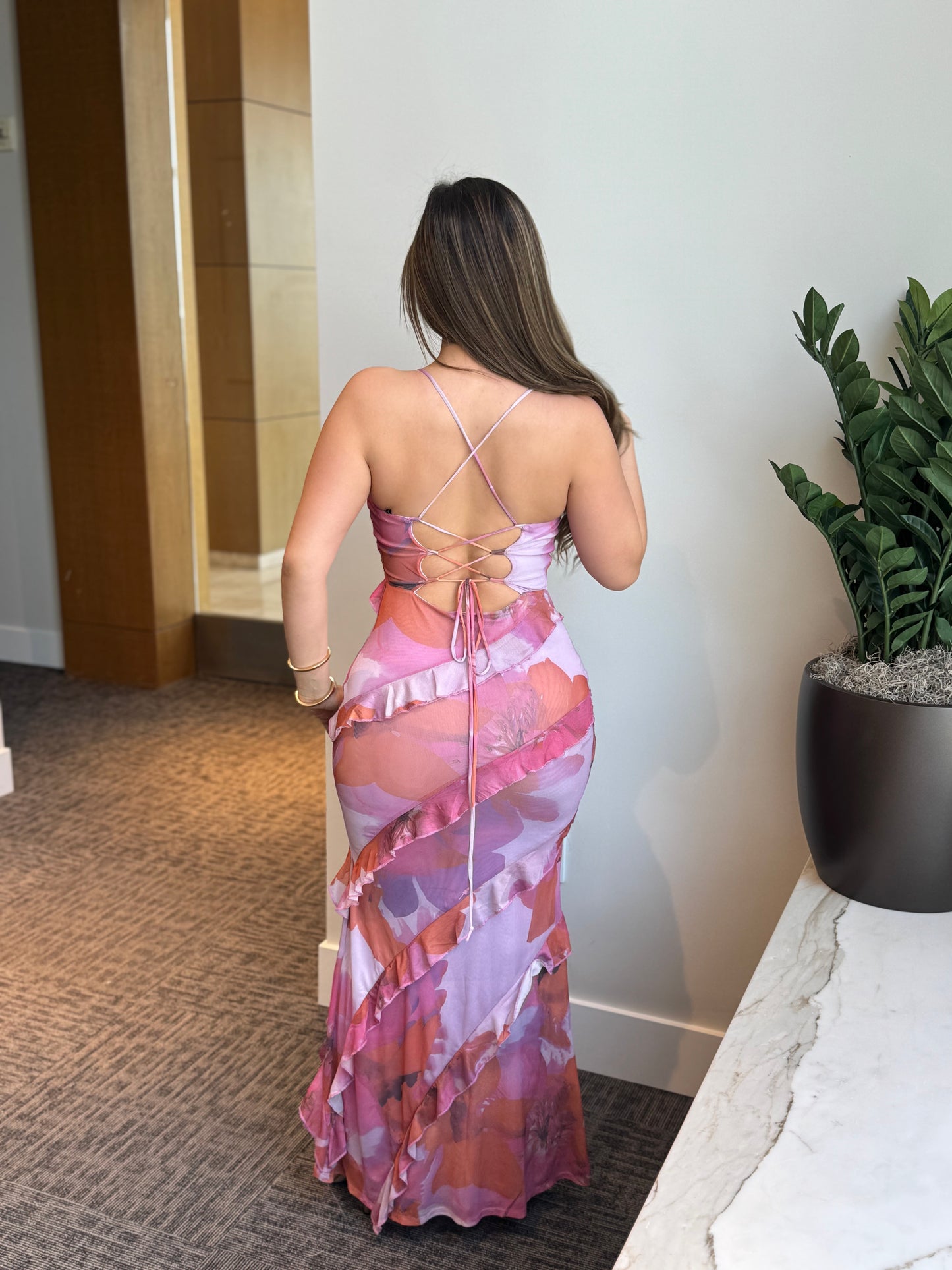 Amber Lace up Dress