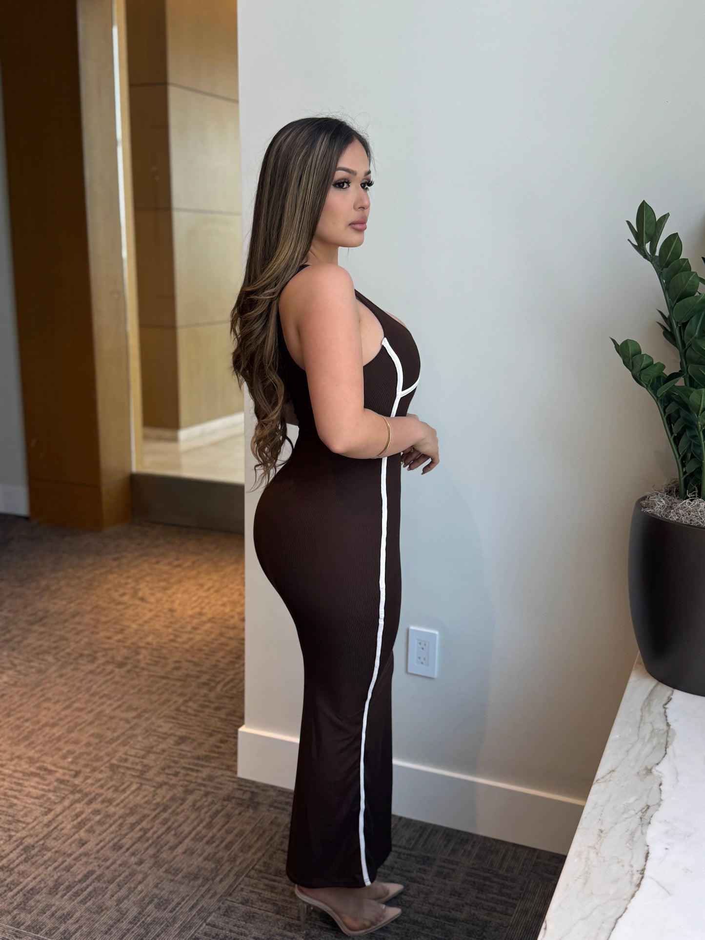 Alisa Maxi Dress “Brown”
