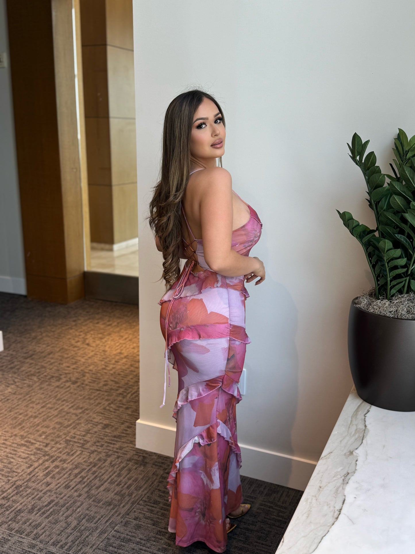 Amber Lace up Dress