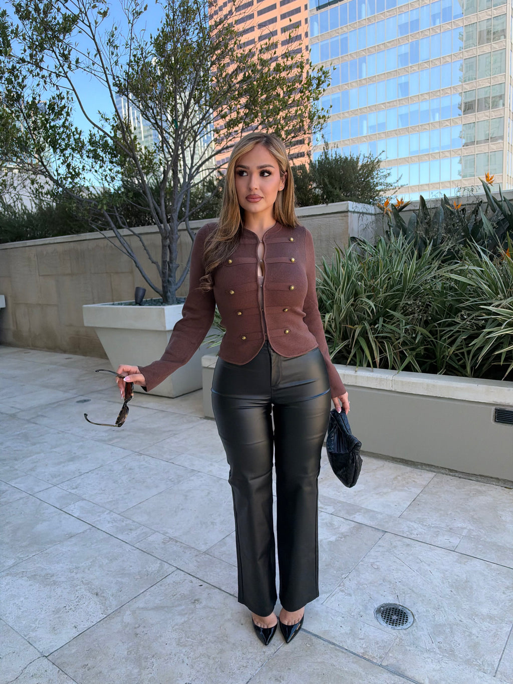 AnaSophia Faux Leather Jeans